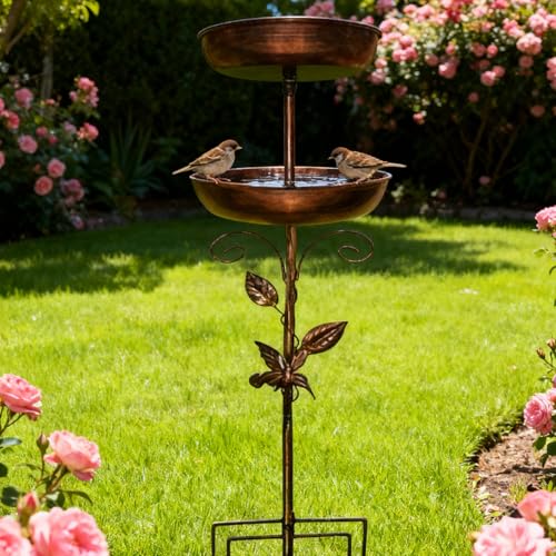 Bain d'oiseaux en métal durable pour rouges-gorges et jardin - 4