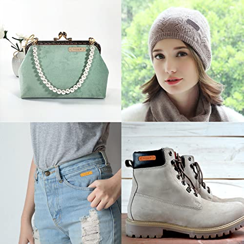 Nbeads 80 Pcs 10 Colors Pu Leather Label Tags, Rectangle Clothing Embossed Label Handmade Tag With Holes For Diy Jeans Bags Shoes Hat Diy Crafts Sewing Clothing Accessories 3/5×2-1/6" #TOP6