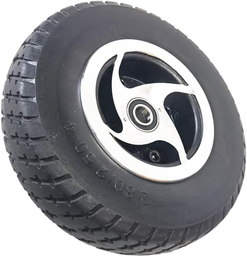 9 Inch Electric Scooter Solid Tire Wheel 2.80/2.50-4 Mobility Wheel Replacement With Aluminum Hub Polyurethane Non-Pneumatic Anti-Slip Design For Adult Senior Mobility Scooter Black(Rear wheel)