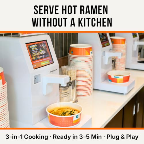 Image of Self-Serve Ramen Cooker & Maker Machine, 3-in-1 Countertop Ramen Cooking Station with Hot Water Dispenser & Induction Cooktop, One-Tap Automatic Instant Noodle Cooking, ETL Certified