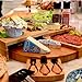 Picnic at Ascot Custom Personalized Engraved Bamboo Cheese/Charcuterie Board - US Patented Design enables Compact All in One Storage
