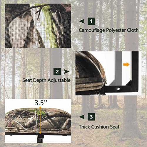 Chaise De Camping Pliante Pivotante à 360°-Siège De Chasse Confortable Cadre En Metal Robuste Charge 150kg Portable Noir 91341687