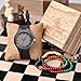 BOBO BIRD Mens Vintage Analog Quartz Wooden Wrist Watches Handmade Casual Men Watch with Cowhide Leather Strap (Black-a)