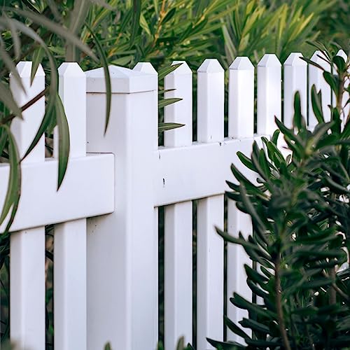 Pelopy 8 Packs Vinyl Picket Fence Caps 7/8" x 3" Vinyl Picket Fence Parts White Post caps for Outdoor Garden (Dog Ear) - Thumbnail 5
