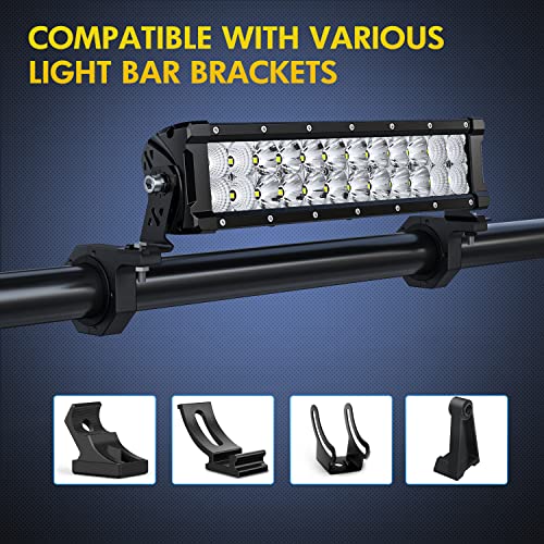 Nilight 2Pcs Roll Bar Clamps Mounting Brackets Led Light Mount Clamps Tube Light Mounts Fit On 2.135" 2.25" 2.375" 2.5” Bull Bars Roof Racks Roll Cages For Atv Utv Truck, 2 Years Warranty #TOP5