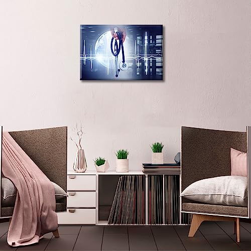 Image of TUMOVO Home Decor Modern Medicine Concept Pictures Bathroom Decor Wall Art 1 Panel Science and Medical Wall Art Contemporary Home Decor Print on Canvas Ready to Hang (12 inch Wx18 H)