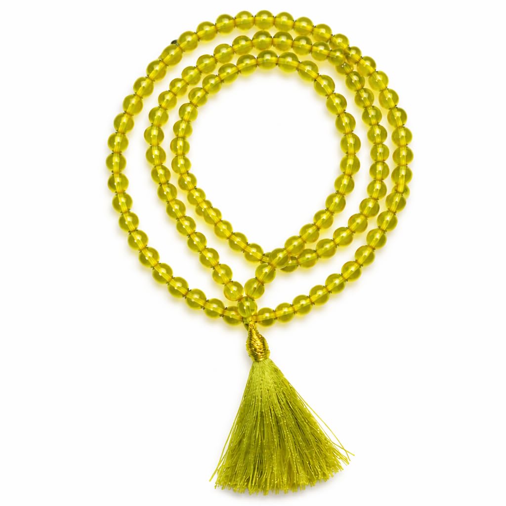 108+1 Glass Beads Japa Mala with Tassel | Crystal Prayer Mala for Meditation, Chanting & Yoga | Jap Mala for Mantra Jaap, Spiritual Healing & Pooja-image-17