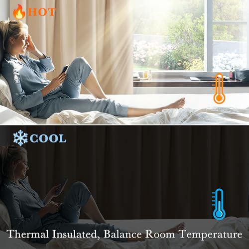 image for PONY DANCE Beige Valances Tiers for Kitchen - Short Room Darkening Sma