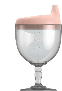 VIKROM Baby Wine Sippy Cup for Toddlers – Spill-Proof Goblet 5 oz with Lid, Fun Stemware Design, Easy-Grip Pretend Baby Wine Glass Sippy Cup for Toddler Parties, Playtime, Everyday Drinks and Gifts