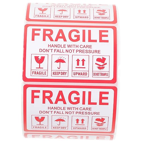SEWACC 1 Roll Fragile Moving Stickers Warning Labels for Shipping Boxes Tape Adhesive Stickers for Boxes