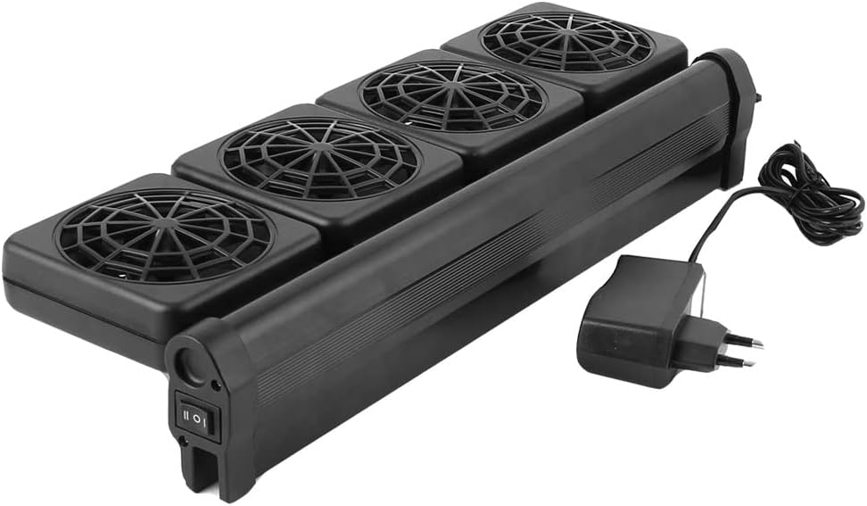 Plastic Fish Tank Four Heads Radiator Cooler Cooling System Aquarium Fan US Plug DC 12V (id: 4e6 f63 24f ad0 2c2