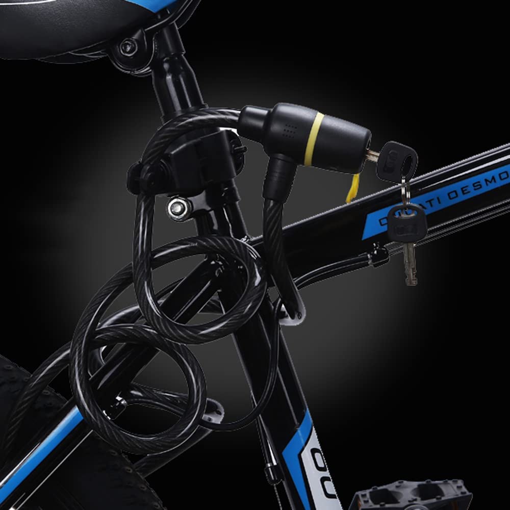 Lucchetto ad Anello per Bicicletta, Lucchetto antifurto con Cavo in Acciaio Rivestito in PVC Spesso per Mountain Bike, motociclette, Bici elettriche (Nero 150 cm)