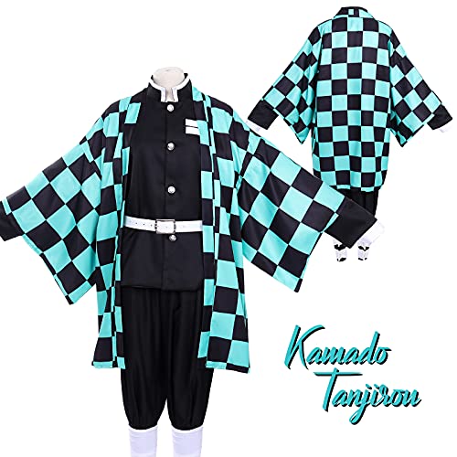 Tanjiro Cosplay Fantasia de Caçador de Demônios Kamado Tanjirou Anime Cosplay Fantasia Conjunto de F