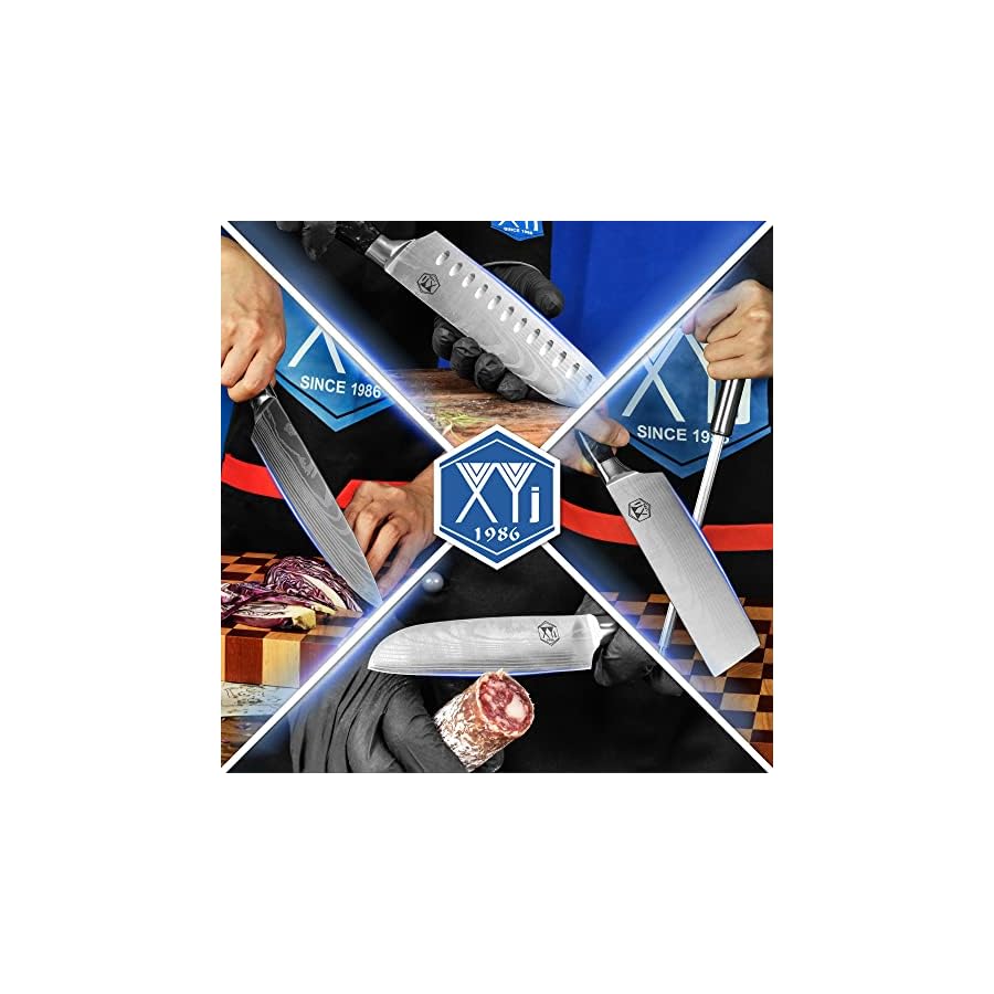 XYJ-Authentic-Since-19868-pieces-Japanese-Chef-Knives-Set-With-Rolling-Bag-SheathStainless-Steel-Cutlery-Culinary-Kitchen-KnivesErgonomics-HandleParing-Santoku-Slicing-Cooking-Knives-Tools XYJ Authentic Since 1986,8-pieces Japanese Chef Knives Set With Roll Bag & Sheath,Stainless Steel Cutlery Culinary Kitchen Knives,Ergonomics Handle,Paring Santoku Slicing Cooking Knives Tools