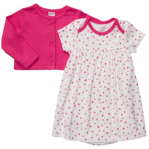 Carter's Baby Girls' 2 Pc Dress Set - Pink Butterfly - 3 Months