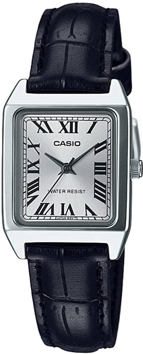 Casio LTP-V007L-7B1 Standard Quartz Women's Wristwatch, Silver Black, International Model