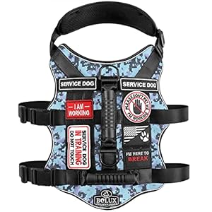 Bolux-Tactical-Dog-Harness-with-7-Pcs-Tags-Service-Dog-in-Training-Harness-with-Easy-Control-Double-Handles-Dog-Working-Harness-K9-Military-Service-Dog-Vest-Harnesses-for-Small-Medium-Large-Dogs Tactical Dog Harness with 7 Pcs Tags