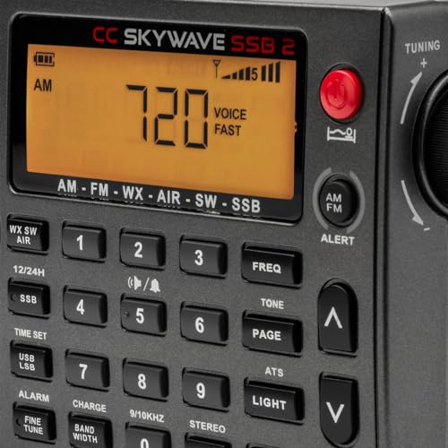 Image of C. Crane CC Skywave SSB 2 Small AM, FM, Shortwave, and NOAA Weather Portable Travel Radio with AC Charging Adapter