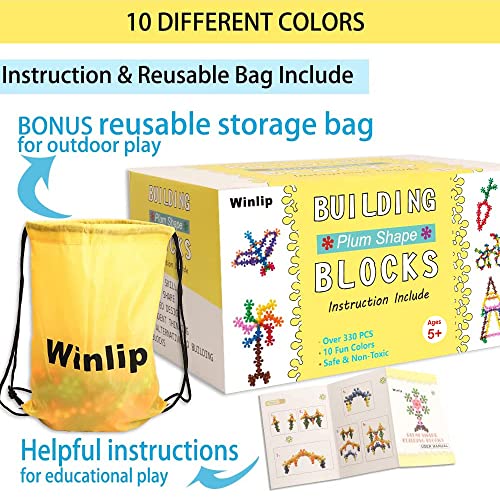 330 Pcs Building Blocks, Educational Building Toys Stem Toys Building Discs Sets Interlocking Solid Plastic For Preschool Toddlers Girls And Boys By Winlip #TOP2
