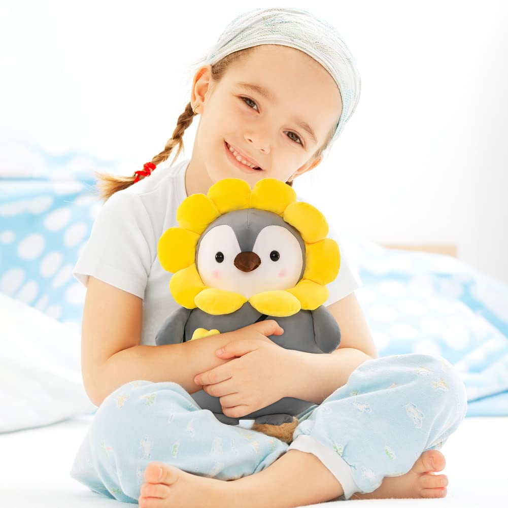 Surakey Poupée Pingouin en Peluche, Oreillers en Peluche, Kawaii Pingouin Jouet en Peluche, Doux et Confortable Oreiller de Canapé Animal, pour Enfants, Garçons, Filles, Décorations de Maison, 25CM