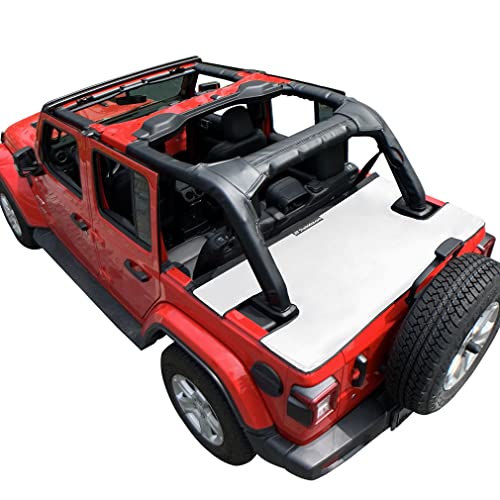 Image of Tonneau Cover for Jeep Wrangler Back Trunk Cargo Cover JL 4-Door, White