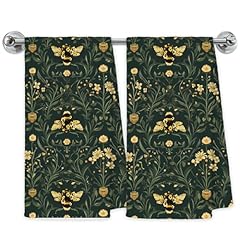 Dark Floral Towels-f