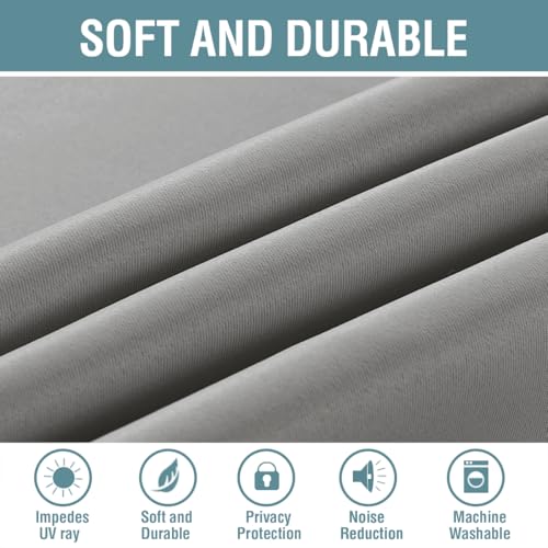 Image of H.VERSAILTEX Blackout Curtain for Living Room Thermal Insulated Window Treatment Curtain Extra Long 54 inch Length Energy Saving Solid Grommet Top Blackout Drape, One Panel, Dove Gray