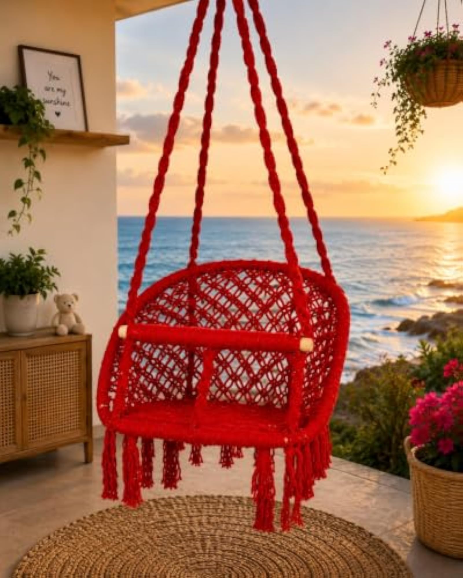 Macrame Hanging Chair Swing for Relaxation
