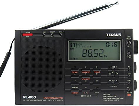Tecsun PL-660 Portable AM/FM/LW/Air Shortwave World Band Radio with Single Side Band, Black