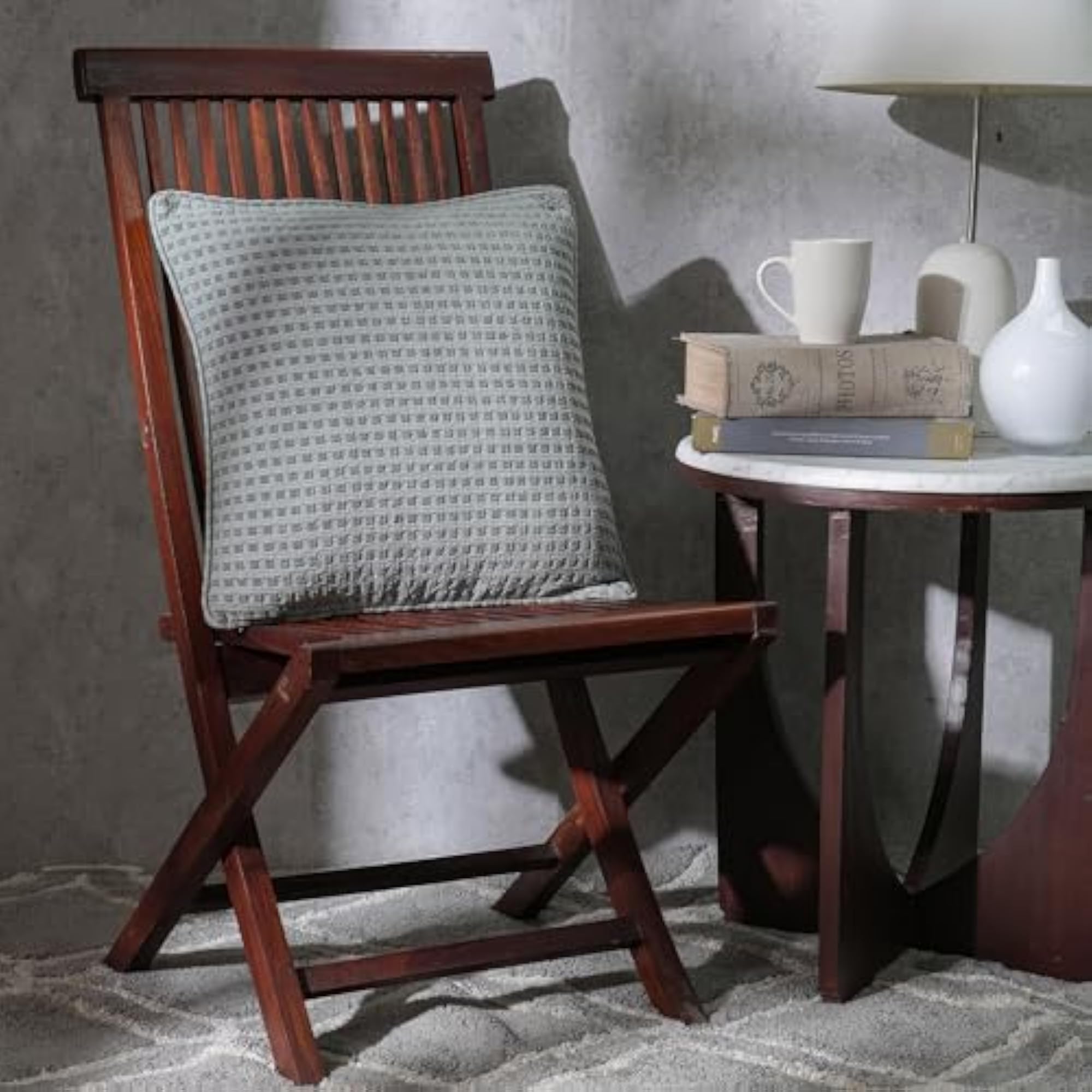 Solid Cotton Medium Square Cushion Cover -45X45 CM