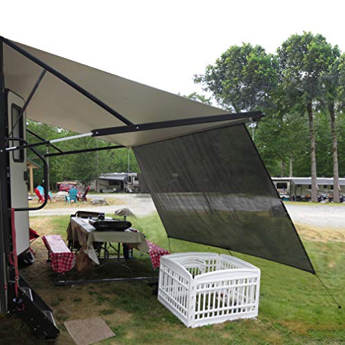 Tentproinc RV Awning Sunshade Screen 10' X 20' 3'' (Fit for 21' Awning) Mesh Sun Shade UV Block Front Glare Motorhome Camping Trailer Awning Shadescreen Sunscreen - 3 Year Warranty (Black)