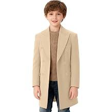 Boys Pea Coat Double Breasted Trench Coat Winter Boy Dress Coat Notch Lapel Long Outwear Jacket