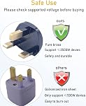 UK Ireland HK Singapore Malaysia Travel Adapter -Type G Plug 3 Pack, 3 Pin Universal Outlet Socket Adapter for International Tourists from Europe/EU/China/Australia to UK Plug Adapter -Black