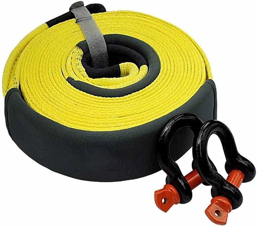 Tow Rope 6m X 5cm, Heavy Duty Lab Tested 5T(11,000 Lbs) Towing Strap with Reinforced Loop Ends, Car Recovery Tow Rope Kits with 2 Safety Hooks and Storage(6M-5T)