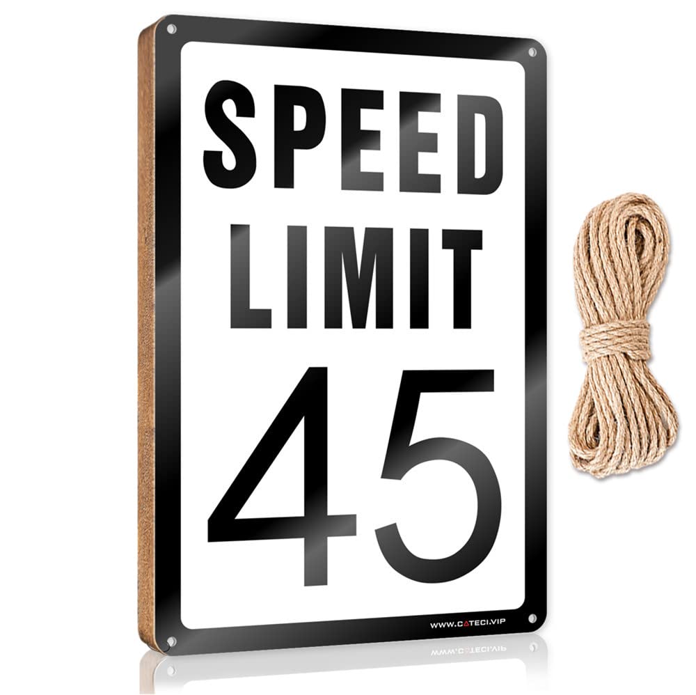 DTHA Outdoor Wooden Signs Speed Limit 45 Mph Wooden Sign Wood Sign Decor Bathroom Door Signs For Home(20X30CM)