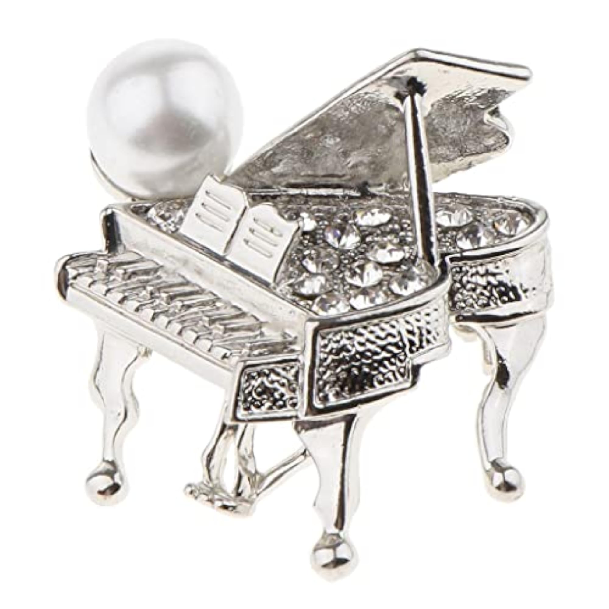 Chic Rhinestone Music Piano Brooch Lapel Pin
