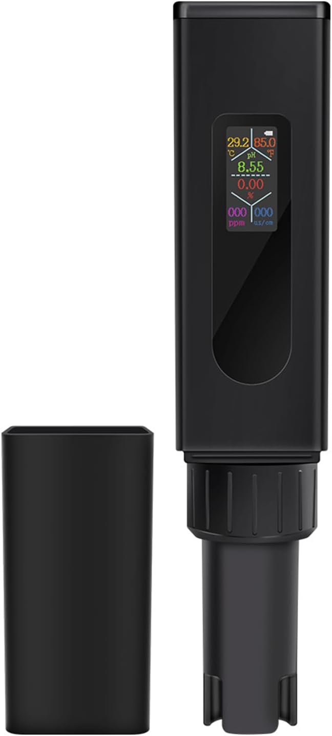 Multifunction Water Testing Instrument 5 In 1 Salinities Temperature Meter Large LCD Screen Water Monitors