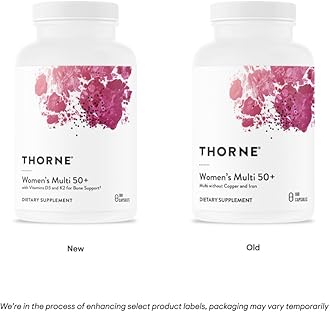 THORNE Women's Multi 50+ - Daily Multivitamin without Iron and Copper for Women - Comprehensive, Foundational Support - Bone and Immune System Health - Gluten-Free - 180 Capsules - 30 Servings