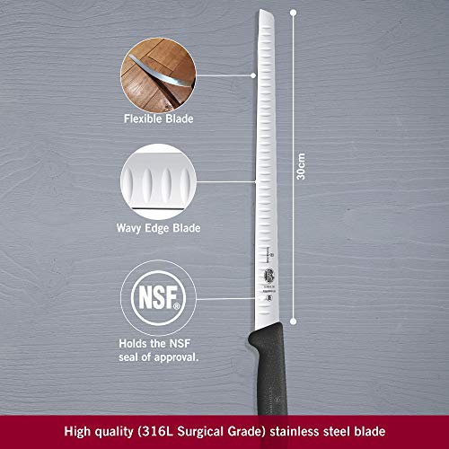 Foto von Victorinox, coltello da salmone Fibrox con lama alveolata in acciaio inox, nero, standard