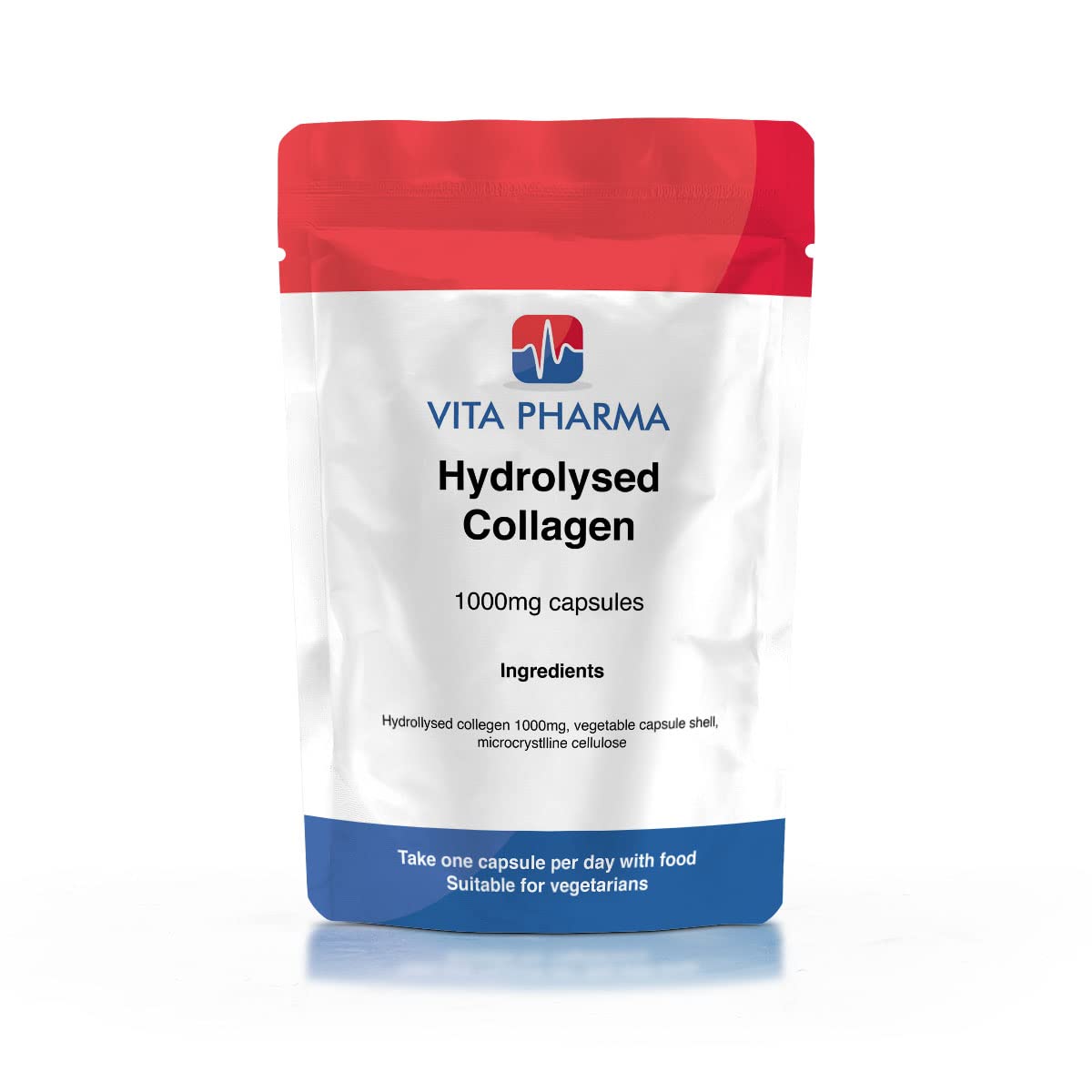 HYDROLYSED Collagen 1000mg, 60 Capsules, 2 Months Supply, take one a Day, by VITA PHARMA, Made in The UK, Skin Joint Care
