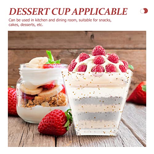 Zerodeko Mini Dessert Cups Met Lepels Clear Appetizer Parfait Mousse Dessert Shooter Cups Golden for Party Wedding… - Afbeelding 6