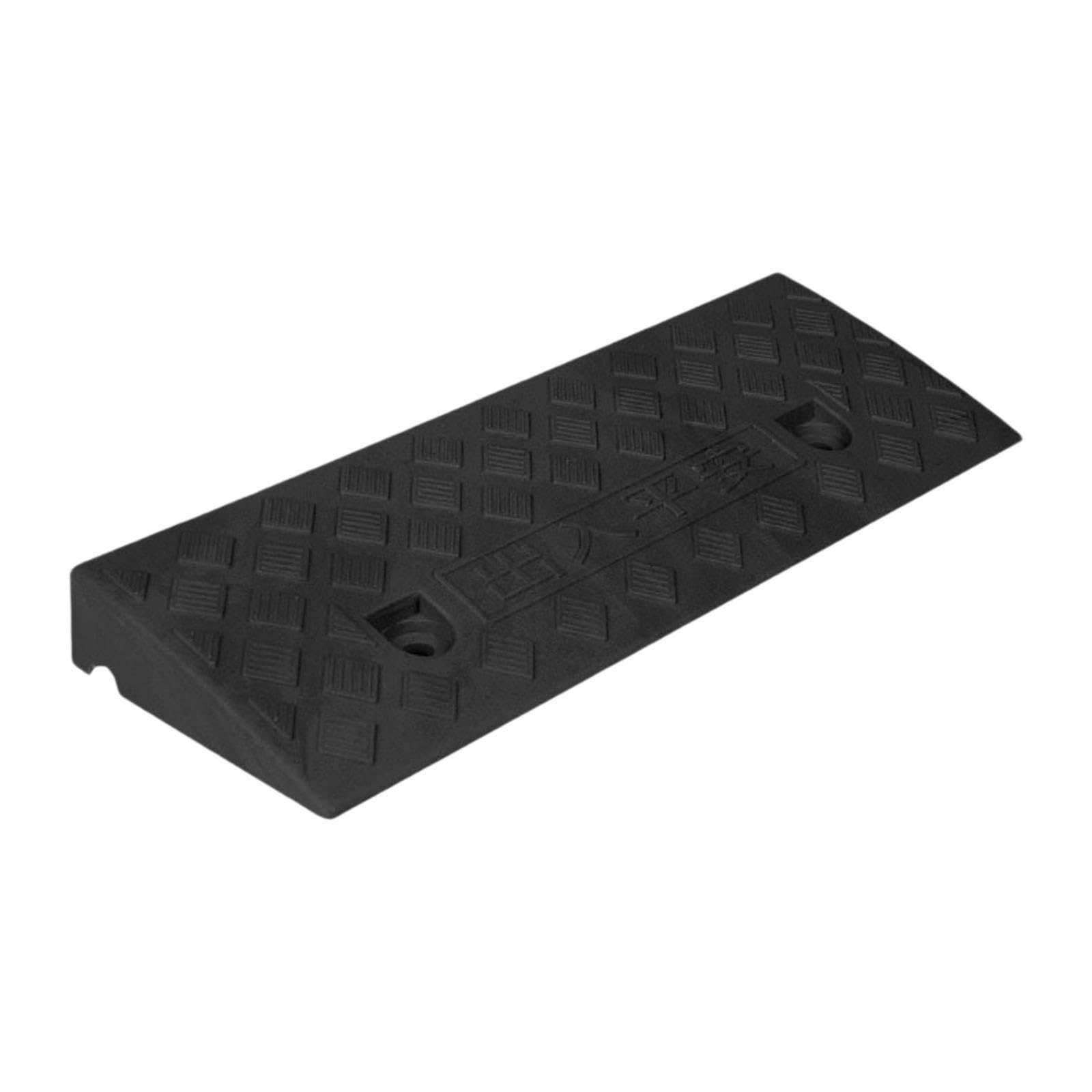 Rampe passage véhicules avec matériau protection vibration et surface structurée noire