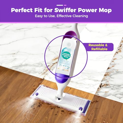 Image of Refillable Solution Bottle for Swiffer Power Mop,Leak-Proof Reusable Empty Cleaner Container, Universal Fit for Any Liquid Cleaner, Easy Install
