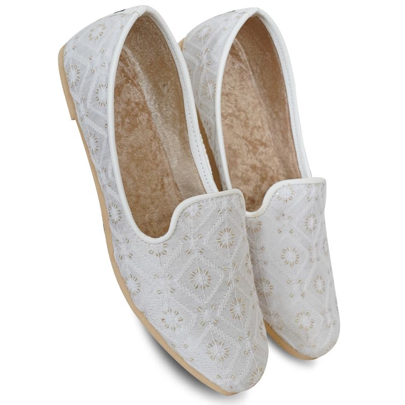 Image of DFR Men Ethnic Jutti Wedding Kurta Loafer Shoe Juti,Cushioned Comfortable Shoe Juti