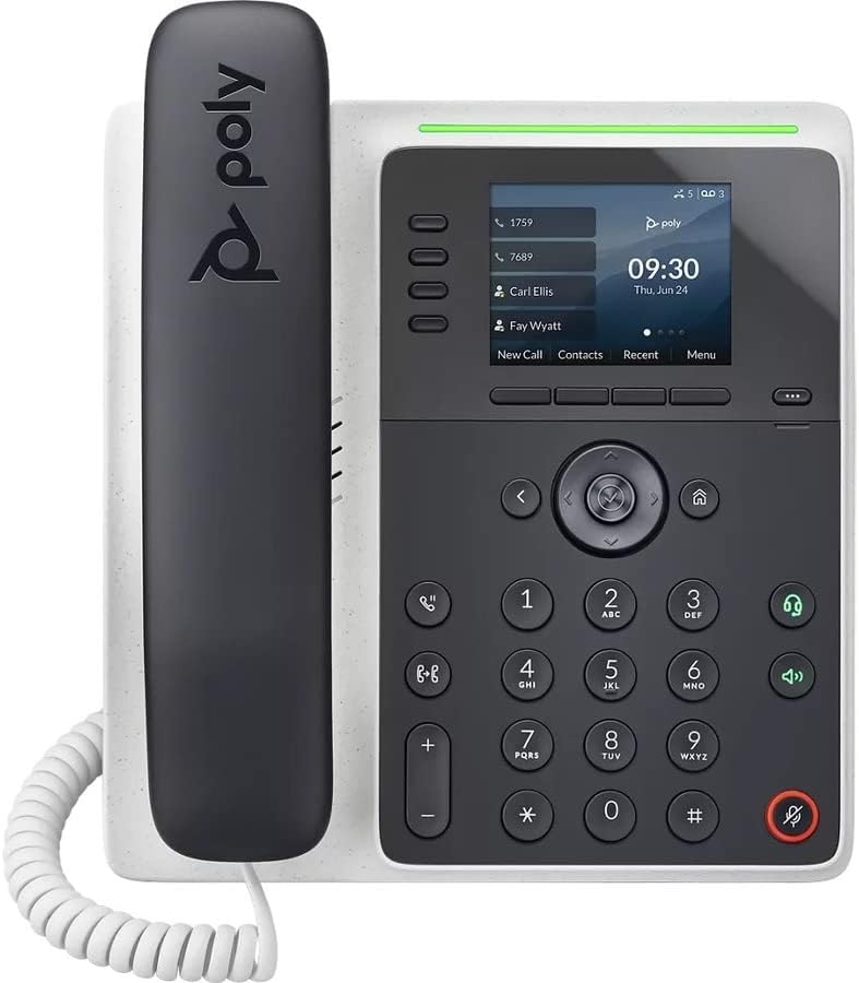 Poly Edge E220 IP Desk Phone – 4-line Keys Supporting up to 16 Lines – Integrated Bluetooth for Mobile Phone and Headset Pairing (Power Supply NOT Included) (Renewed)