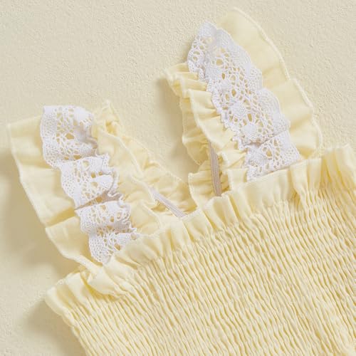 Emmababy Toddler Linen Outfit Girl Camisole Smocked Top and Linen Pants Baby Bell Bottoms Wide Leg Set Kids Beach Clothes4