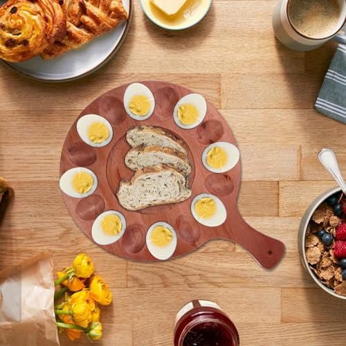 Bandeja de madera marrón reversible Mikikit con compartimentos para postres 7