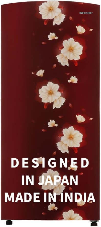 SHARP 187 L Direct Cool Single Door 2 Star Refrigerator |Japan 7 Shield Protection|60 Mins Fast Ice |(2024 model, Floral Fall Red, SJ-DF207N2-PRF)