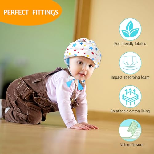 Image of Vparents Joy Baby Head Protector for Safety of Kids 6M to 3 Years- Baby Safety Helmet with Proper Air Ventilation & Corner Guard Protection Pack