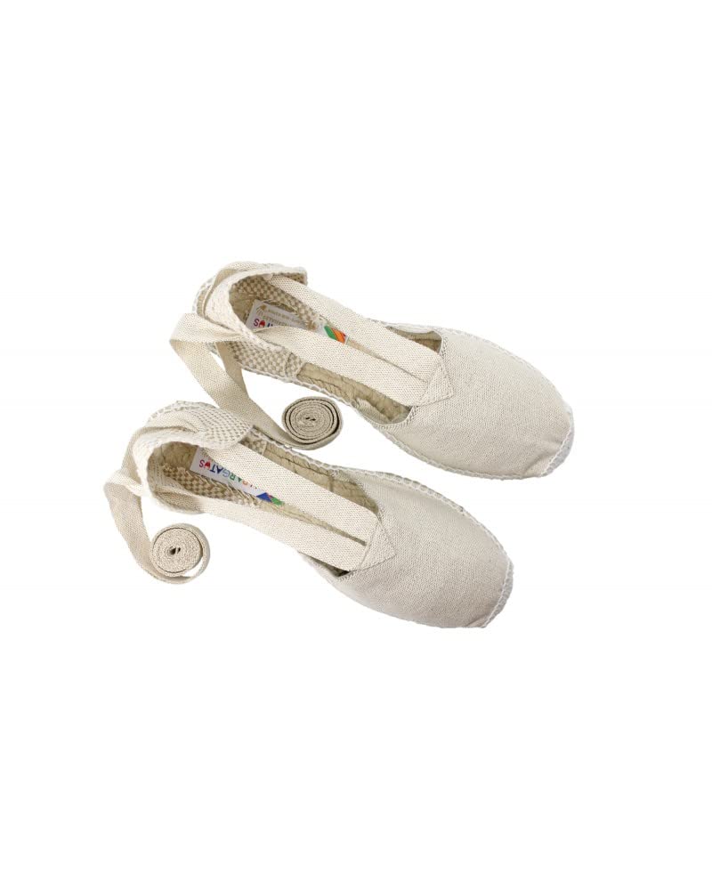 Espadrilles valenciennes plates en toile et semelle en jute (chaussures fabriquées à la main en Espagne)